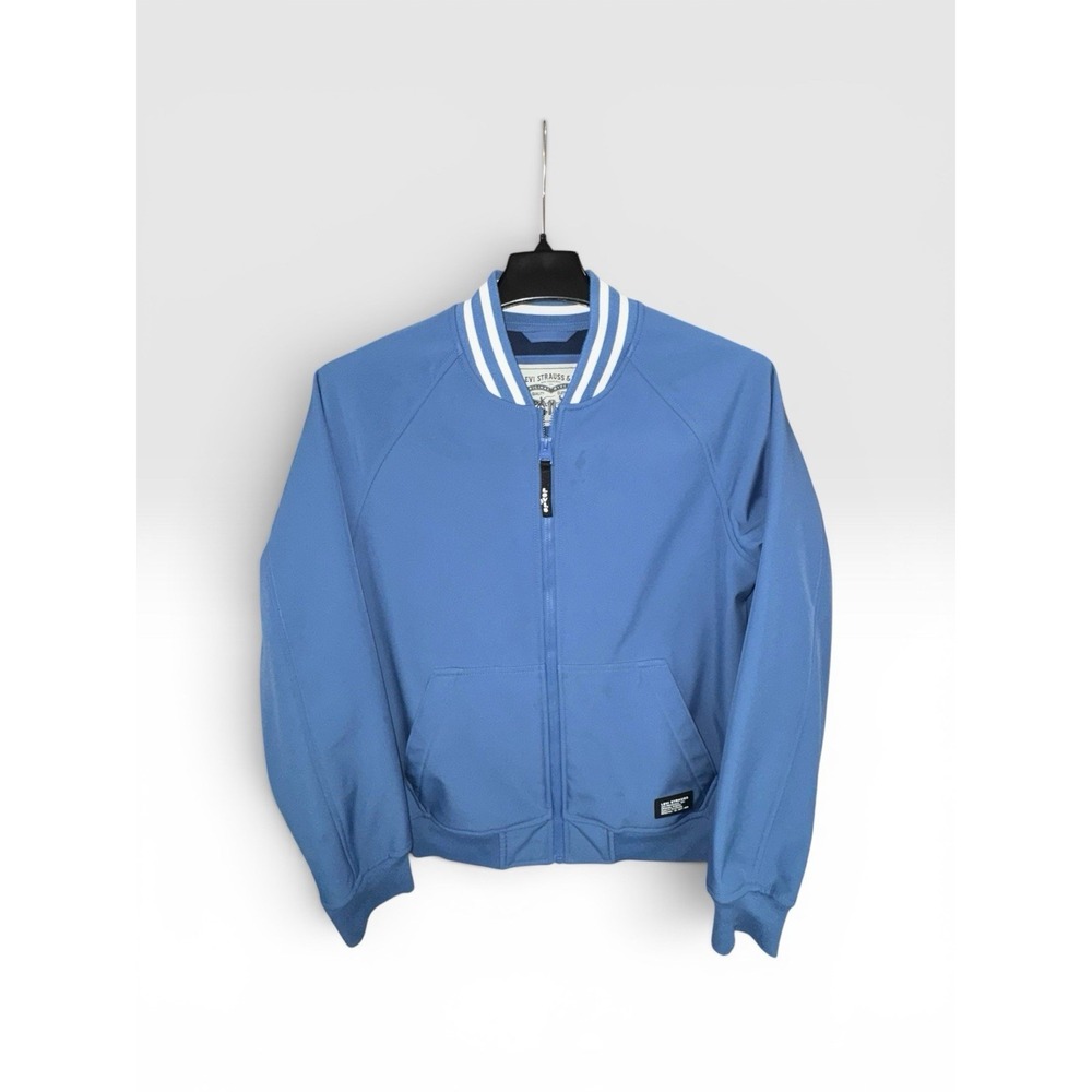 Levi's Men Softshell Varsity Bomber Jacket Size Small Blue Navy Preppy